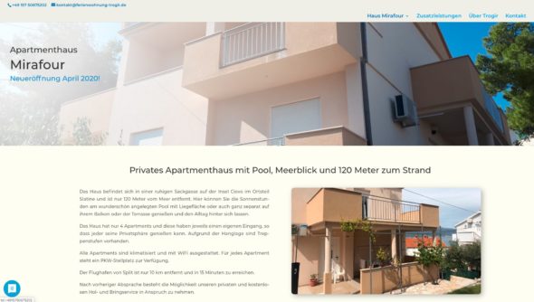 Apartmenthaus Mirafour GbR, webseite